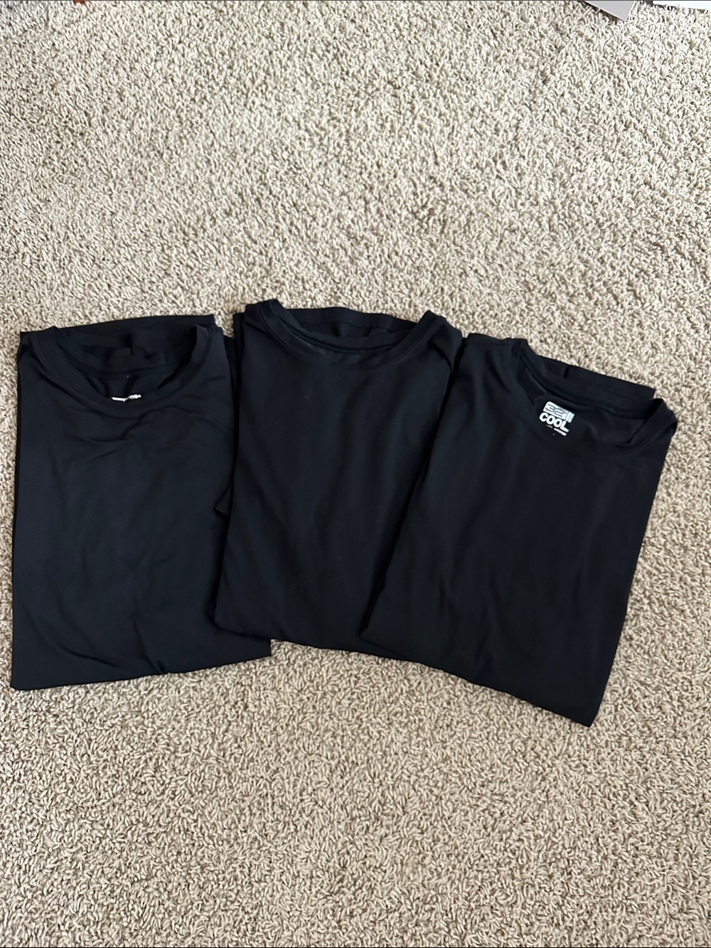 Men's Black Crew Neck Performance T-Shirt